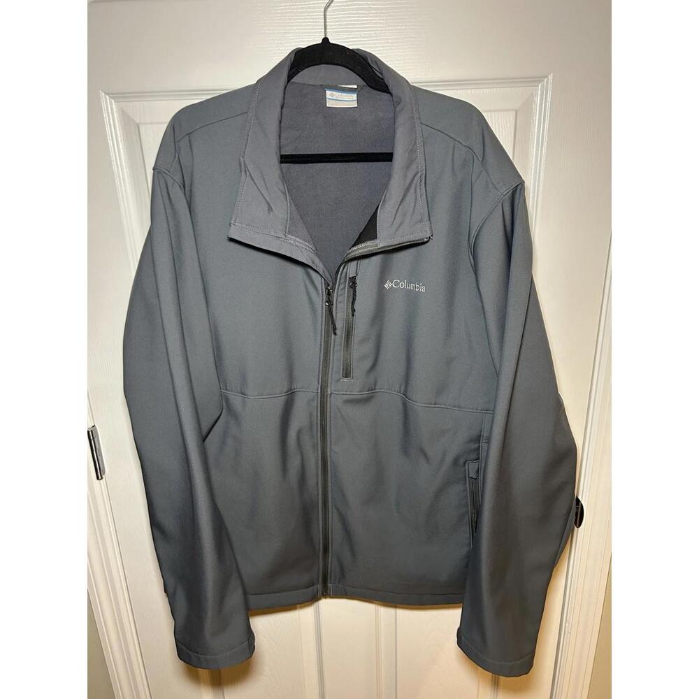 Columbia Ascender II Men’s Softshell Fleece Lined Jacked 3X Big 3XL Gray